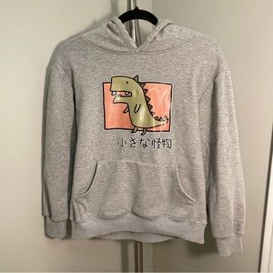 Grey Dinosaur Hoodie - small